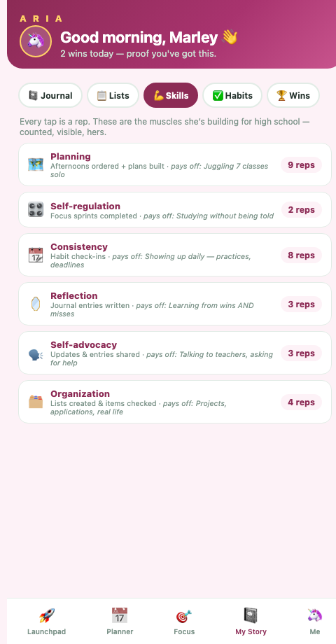ARIA skills tracker